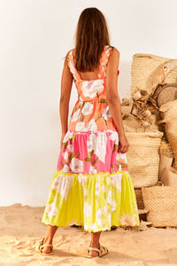 Robe longue Neon Garden - Multicolore
