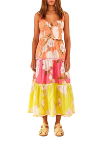 Robe longue Neon Garden - Multicolore