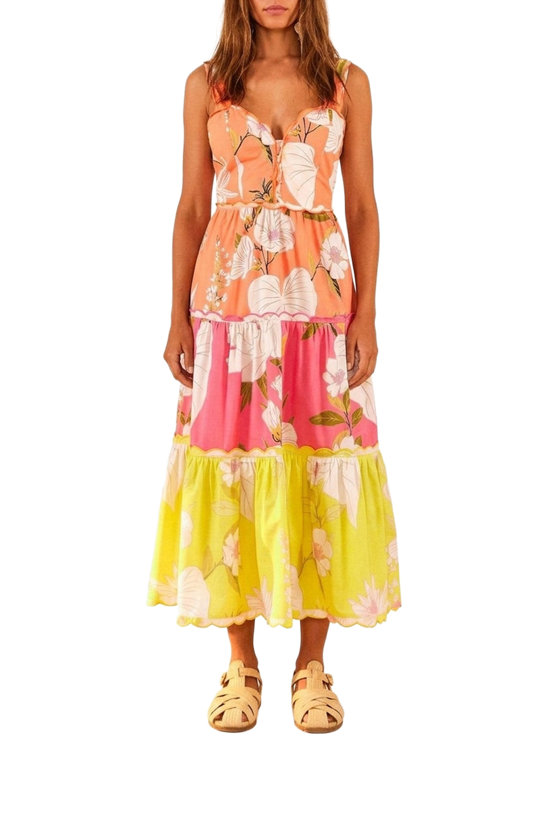 Robe longue Neon Garden - Multicolore