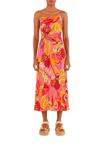 Robe midi Fruit Brush à découpe - Multicolore