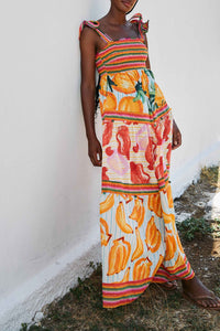 Robe longue Tiered - Jaune