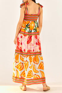 Robe longue Tiered - Jaune