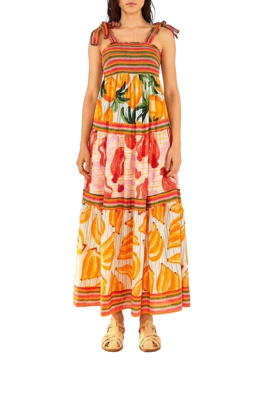 Robe longue Tiered - Jaune