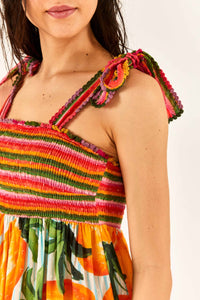 Robe longue Tiered - Jaune