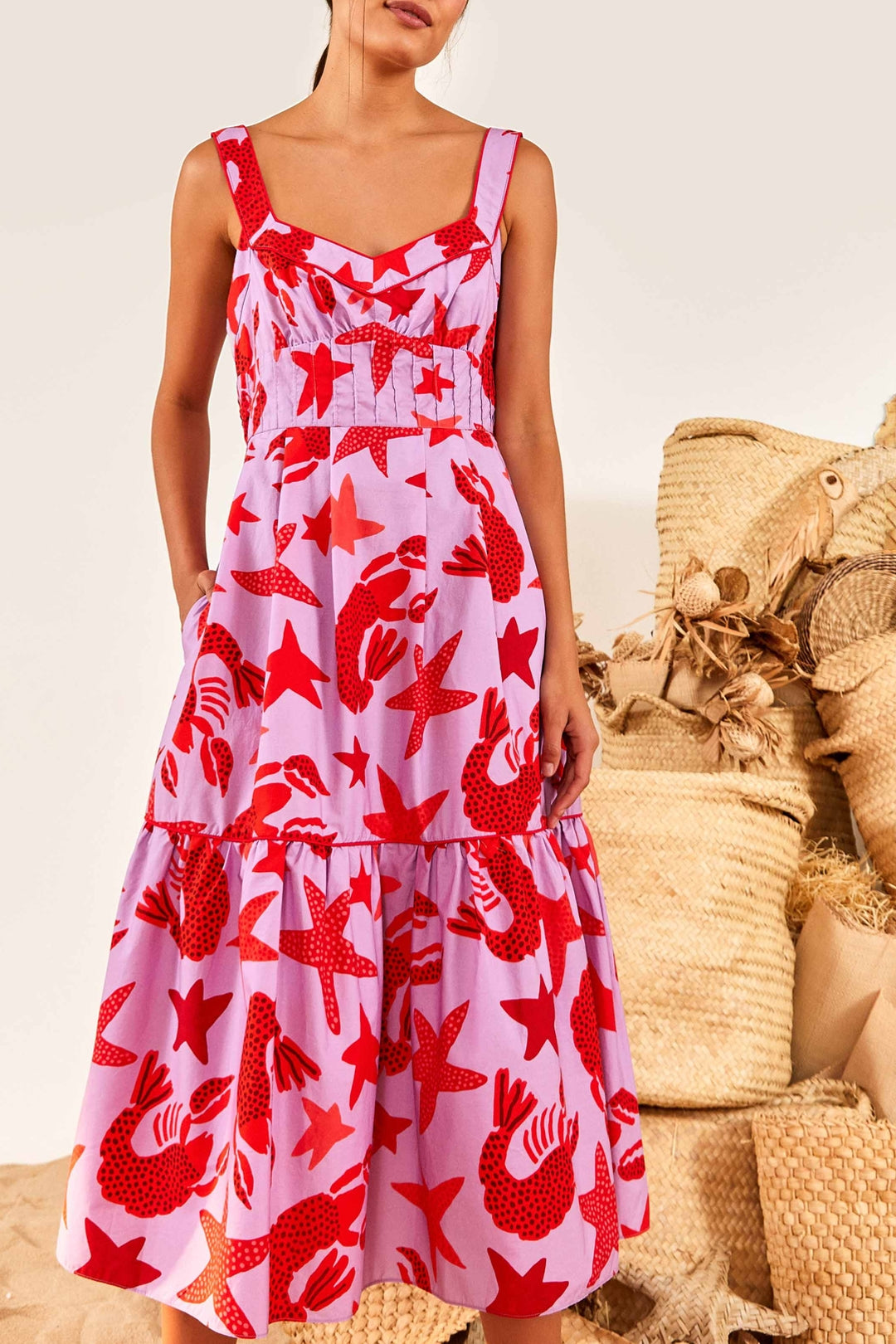 Robe midi Lobster Sky - Multicolore