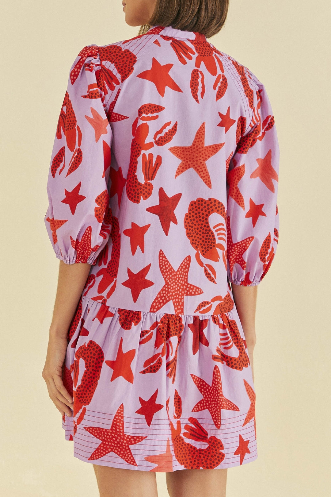 Robe courte Lobster Sky en coton - Multicolore