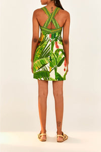 MEDIA OFF LINE_Robe courte Fresh Forest Écharpe en lin - Multicolore