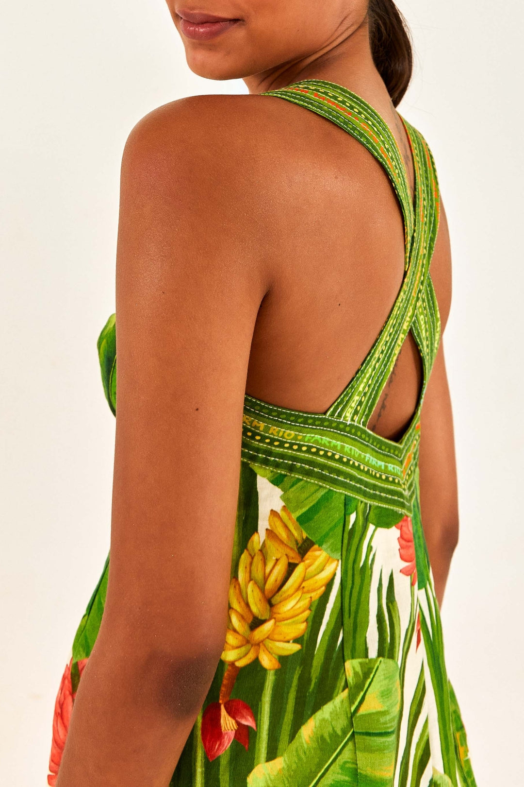 MEDIA OFF LINE_Robe courte Fresh Forest Écharpe en lin - Multicolore