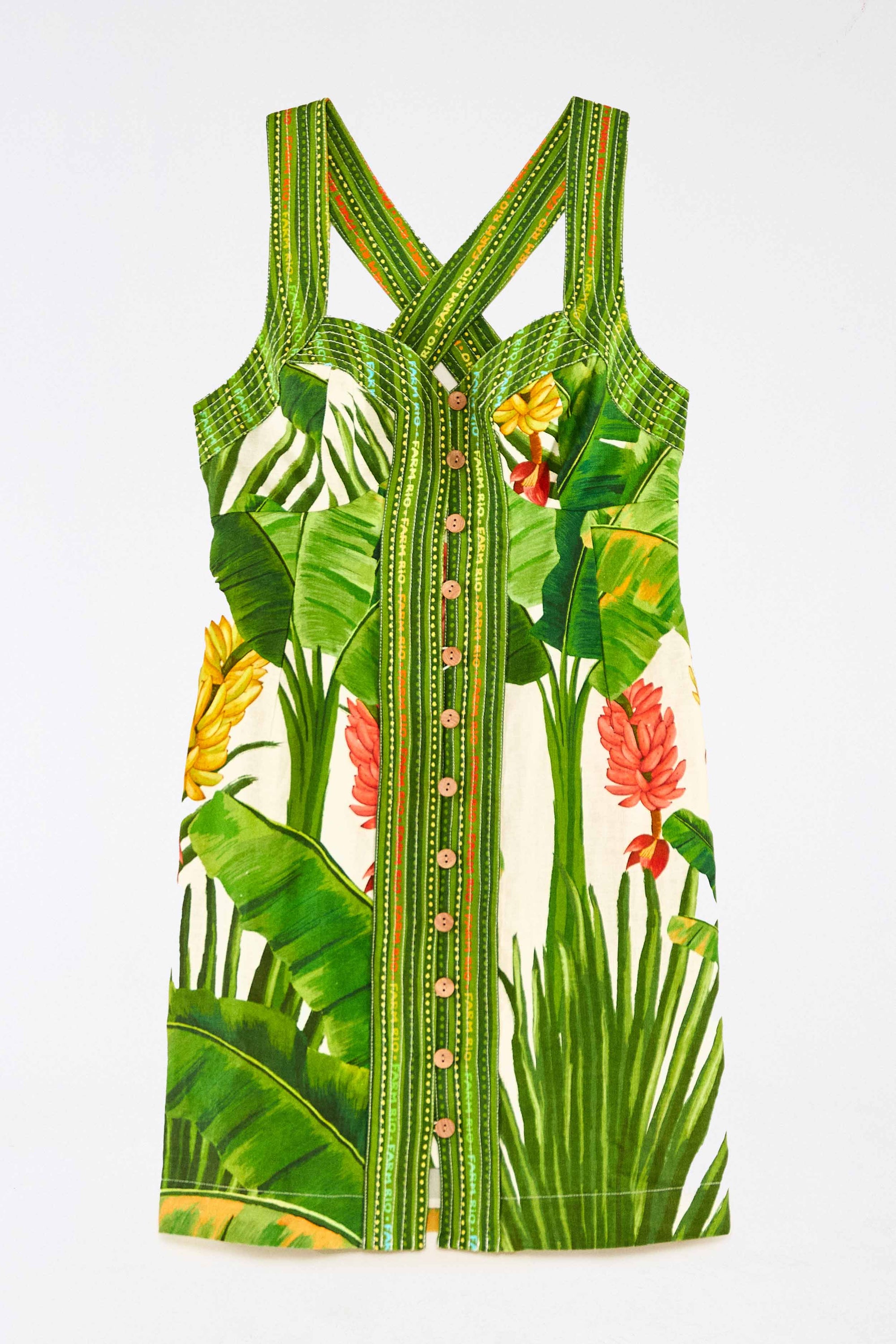 MEDIA OFF LINE_Robe courte Fresh Forest Écharpe en lin - Multicolore
