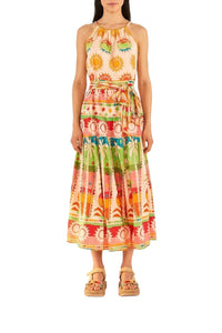 Robe longue Rainbow Sunset - Jaune