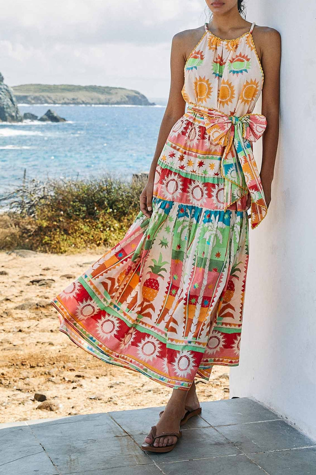 Robe longue Rainbow Sunset - Jaune