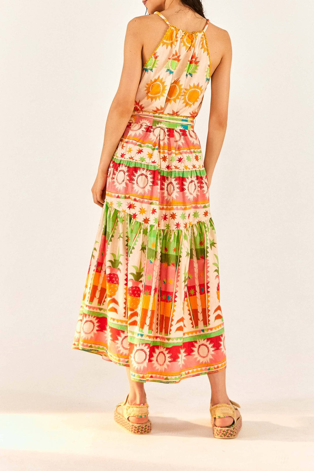 Robe longue Rainbow Sunset - Jaune