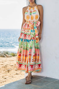 Robe longue Rainbow Sunset - Jaune