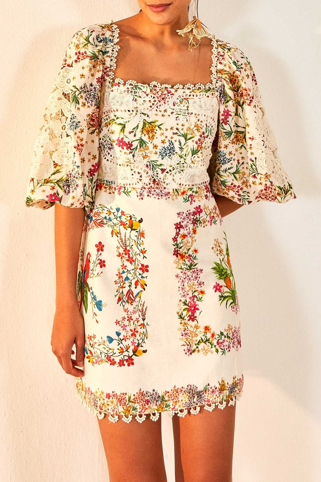 Robe courte Delicate Forest - Beige