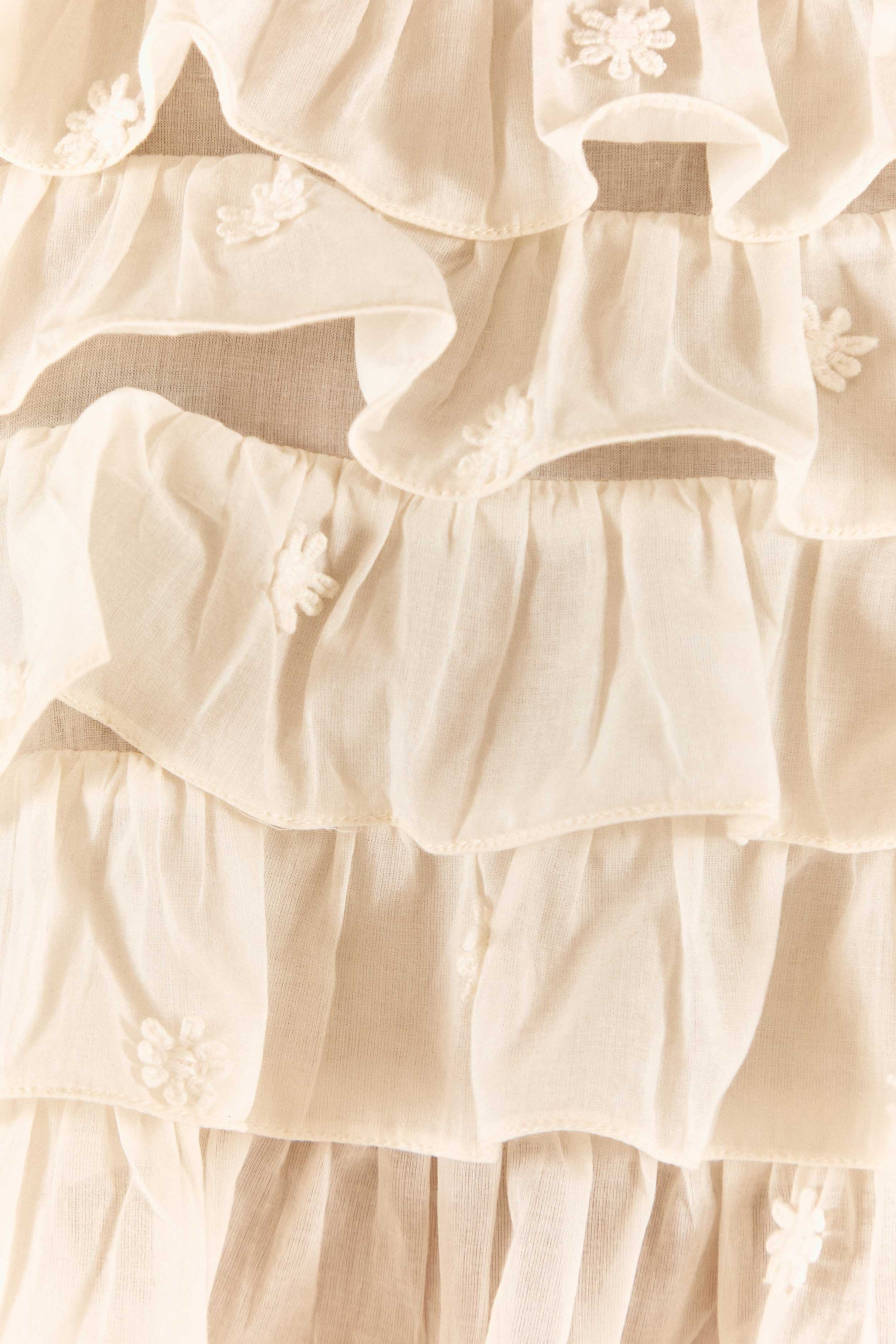 Blouse 3D Flower Layered - Blanc