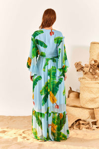 Robe longue Fresh Bananas - Bleu
