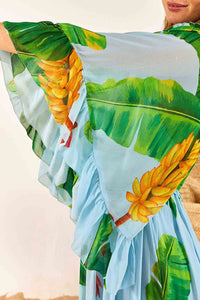 Robe longue Fresh Bananas - Bleu