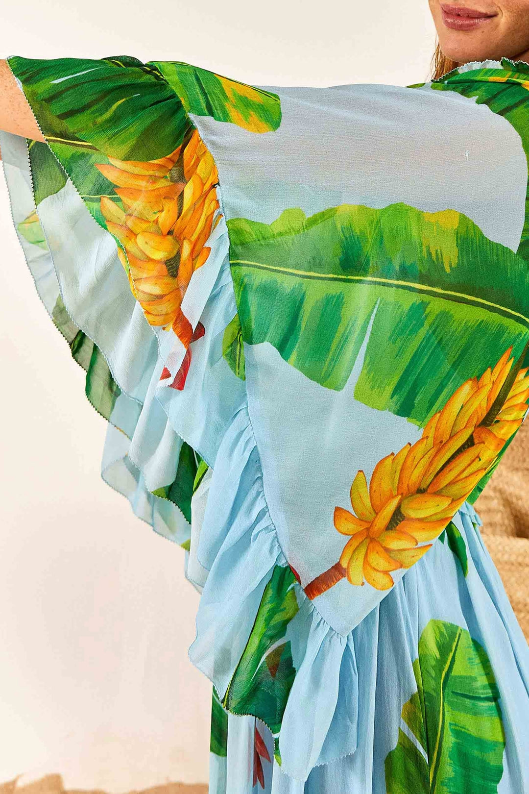 Robe longue Fresh Bananas - Bleu