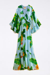 Robe longue Fresh Bananas - Bleu