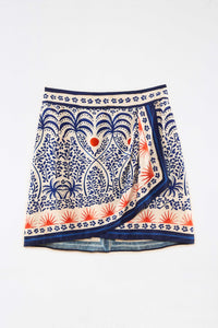 MEDIA OFF LINE_Mini jupe Afternoon Breeze en lin - Multicolore
