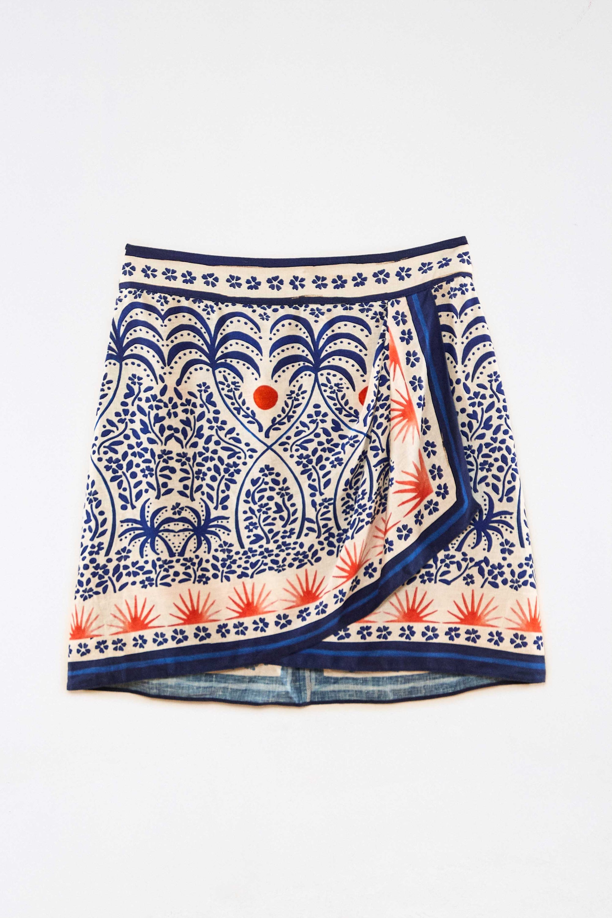 MEDIA OFF LINE_Mini jupe Afternoon Breeze en lin - Multicolore