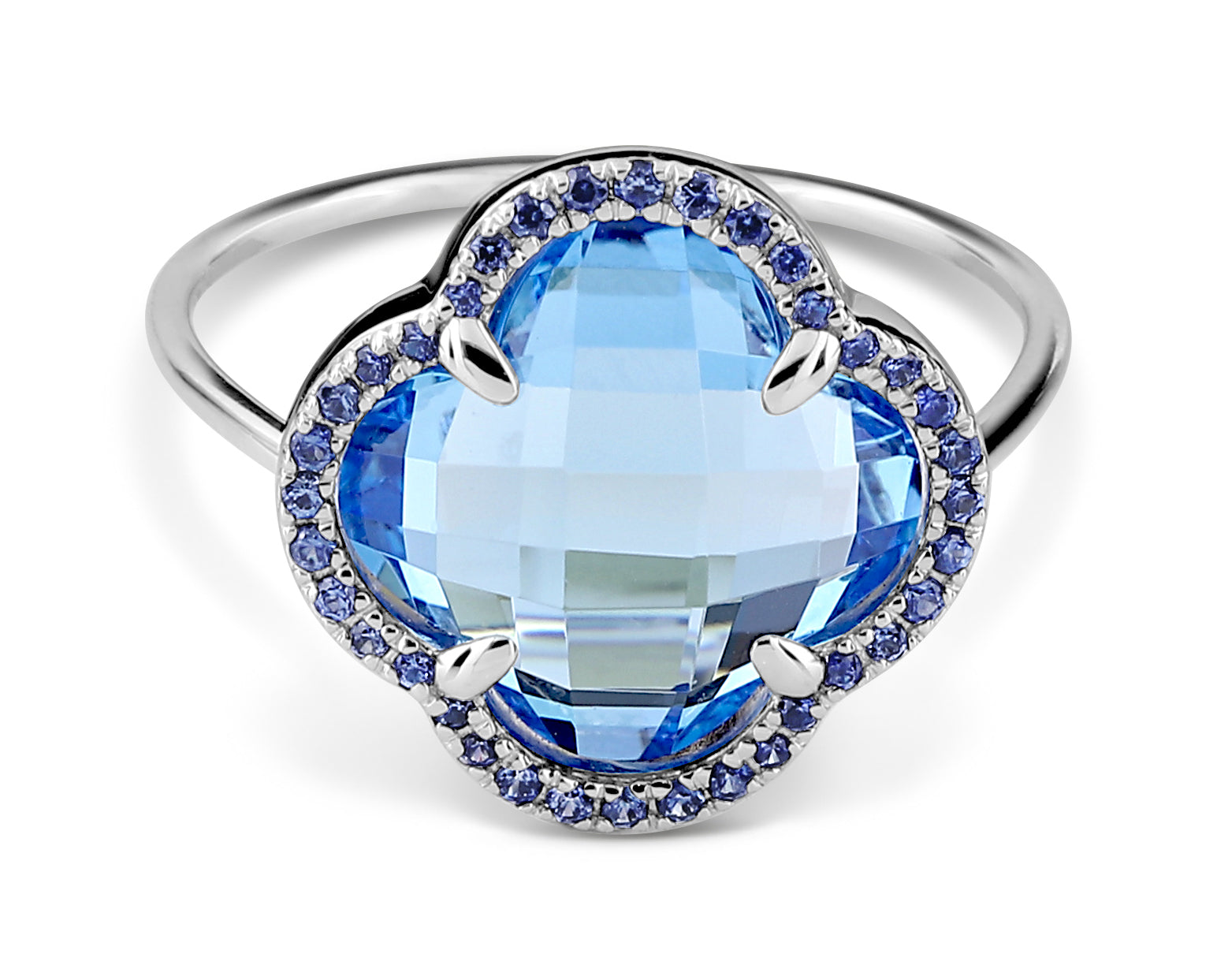 Bague Victoria Diamant en or blanc & Topaze et Saphir - Bleu