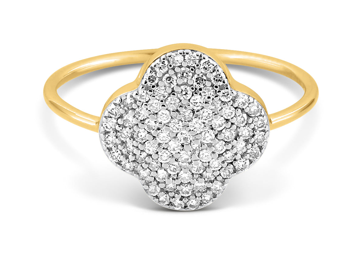 Bague Chance en or jaune & Diamant - Blanc