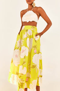 Jupe longue Neon Garden - Jaune