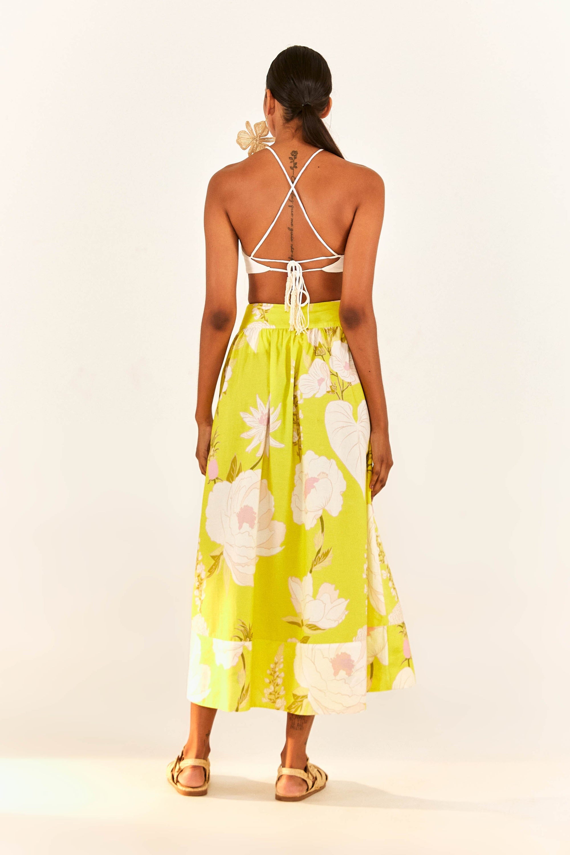 Jupe longue Neon Garden - Jaune