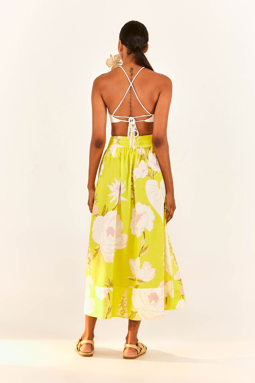 Jupe longue Neon Garden - Jaune