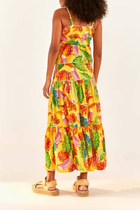 Jupe midi Beaks & Bananas en lin - Jaune