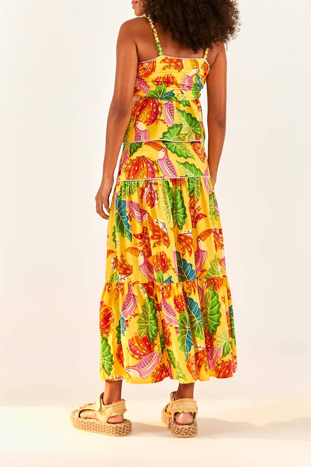 Jupe midi Beaks & Bananas en lin - Jaune