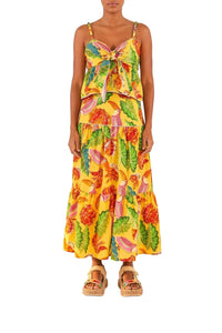 Jupe midi Beaks & Bananas en lin - Jaune