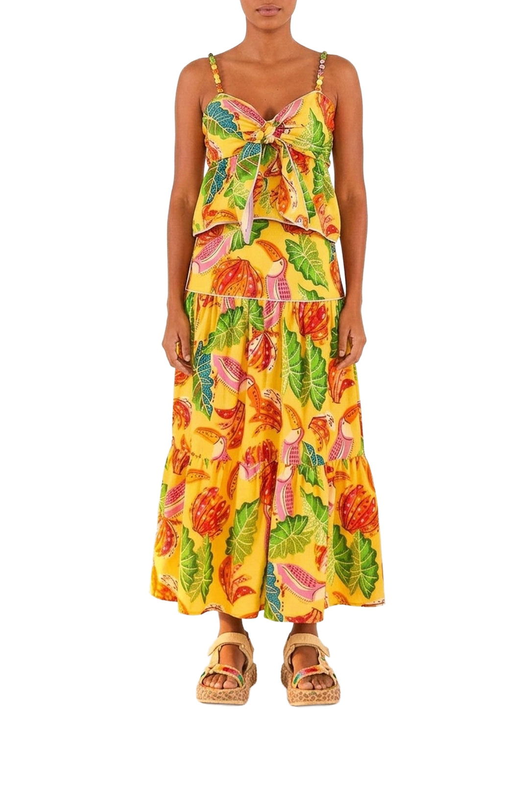 Jupe midi Beaks & Bananas en lin - Jaune