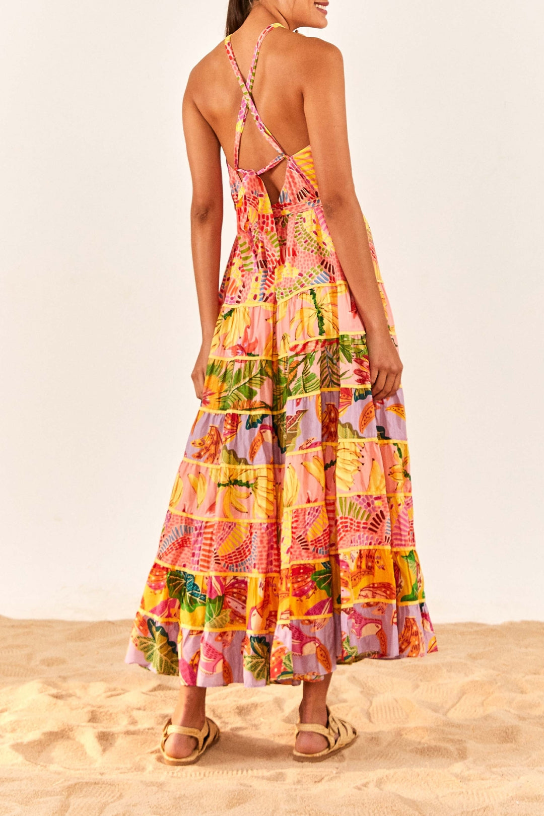 Robe longue à imprimé - Multicolore