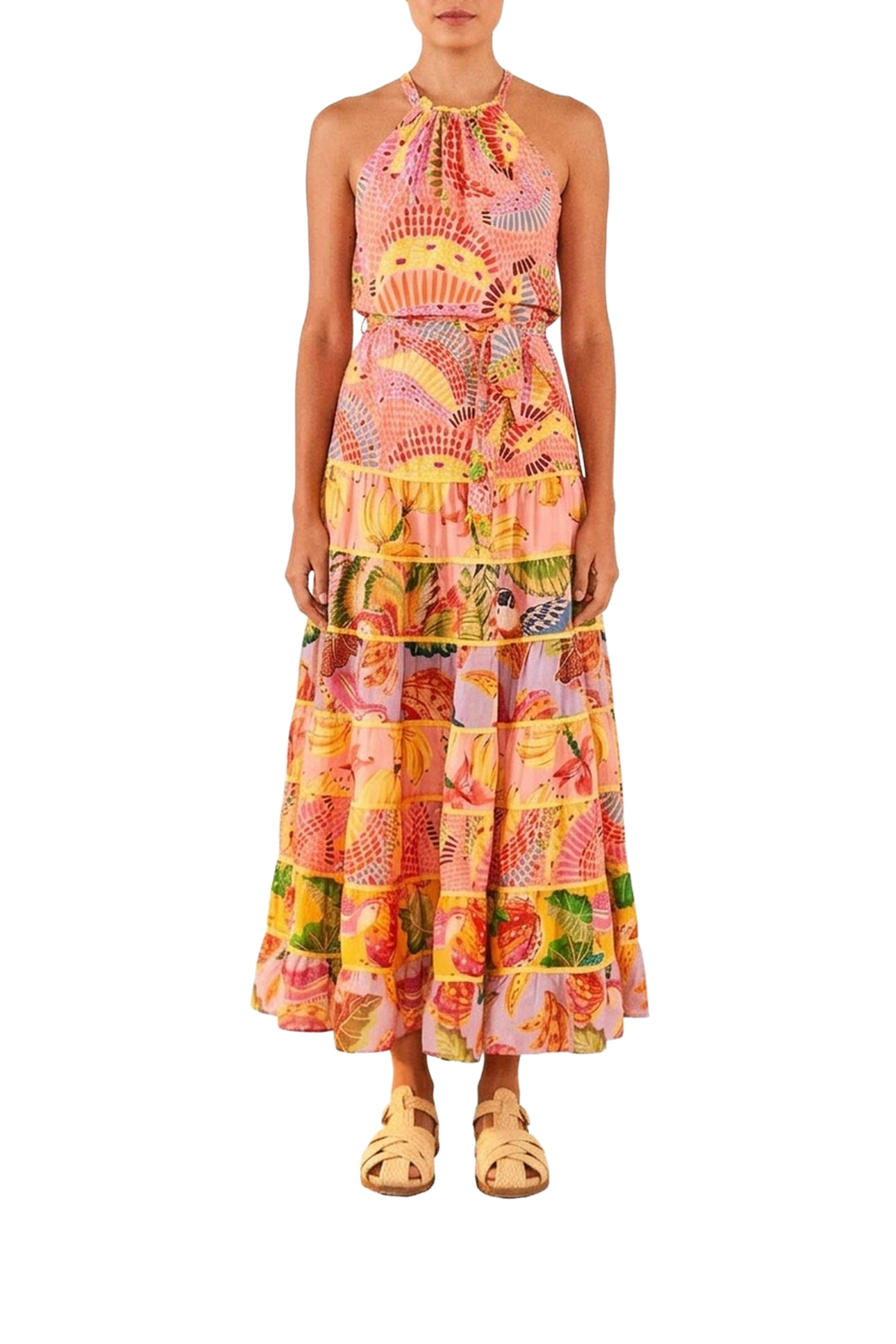 Robe longue à imprimé - Multicolore