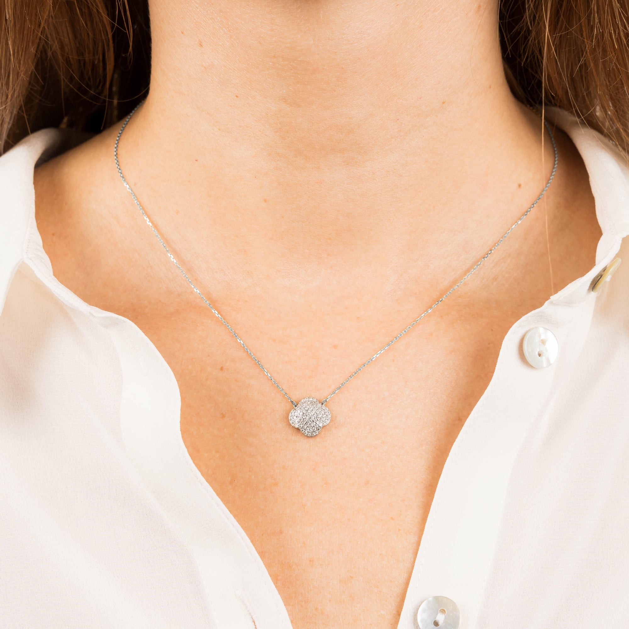 Collier Chance en or blanc & Diamant - Blanc
