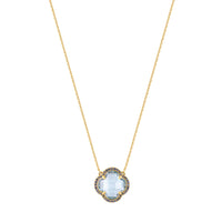 Collier Victoria Diamant en or jaune & Topaze et Saphir - Bleu