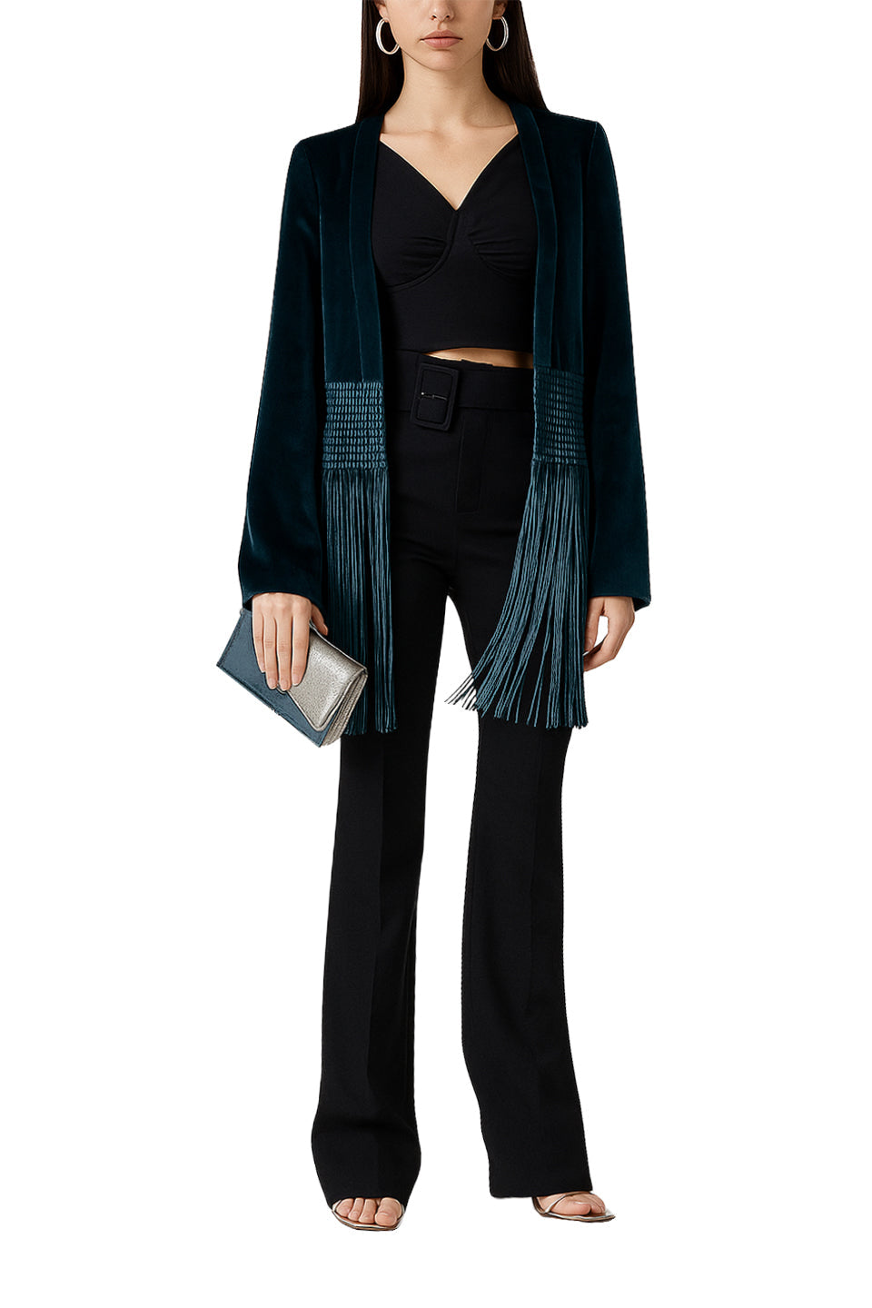Vesper Fringe Jacket - Peacock