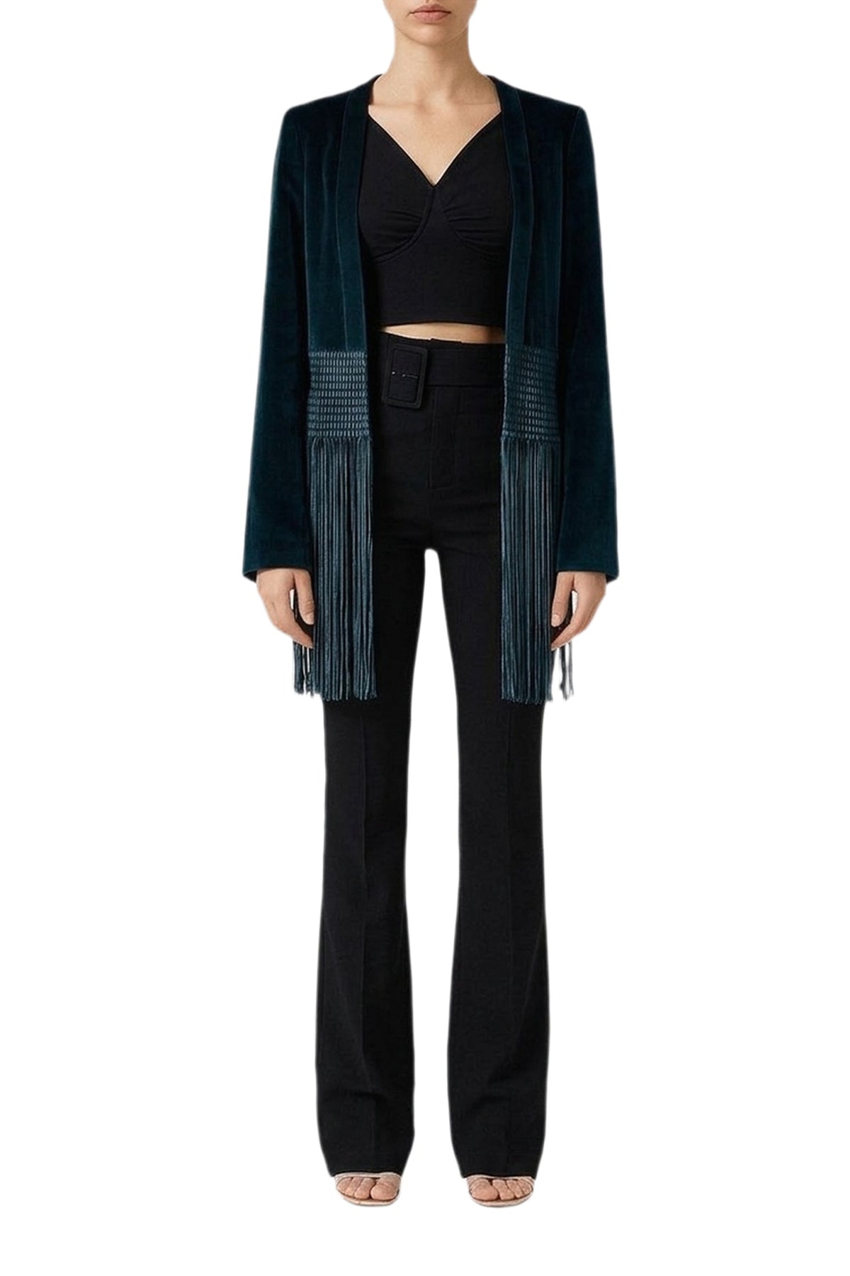 Vesper Fringe Jacket - Peacock