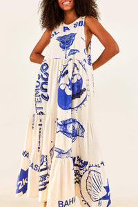 Robe longue t-shirt Rainha Das Aguas - Blanc