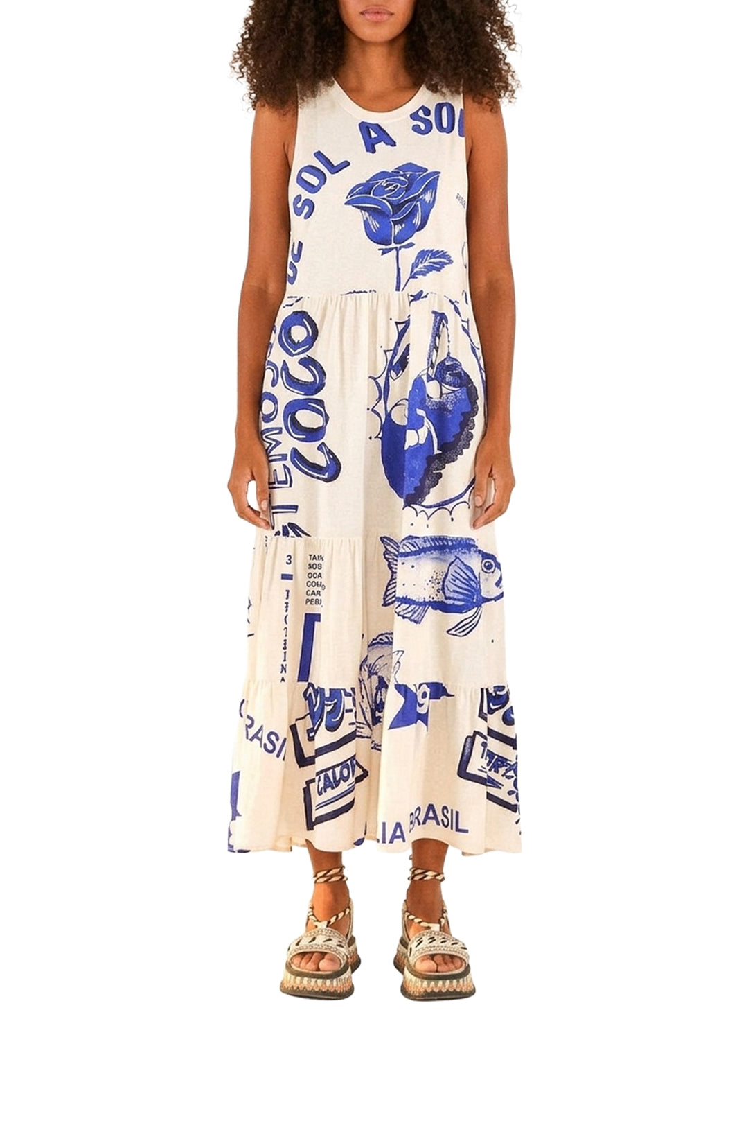 Robe longue t-shirt Rainha Das Aguas - Blanc