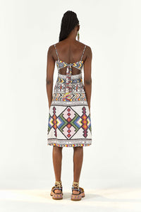 Amulette linen midi dress - Multicoloured