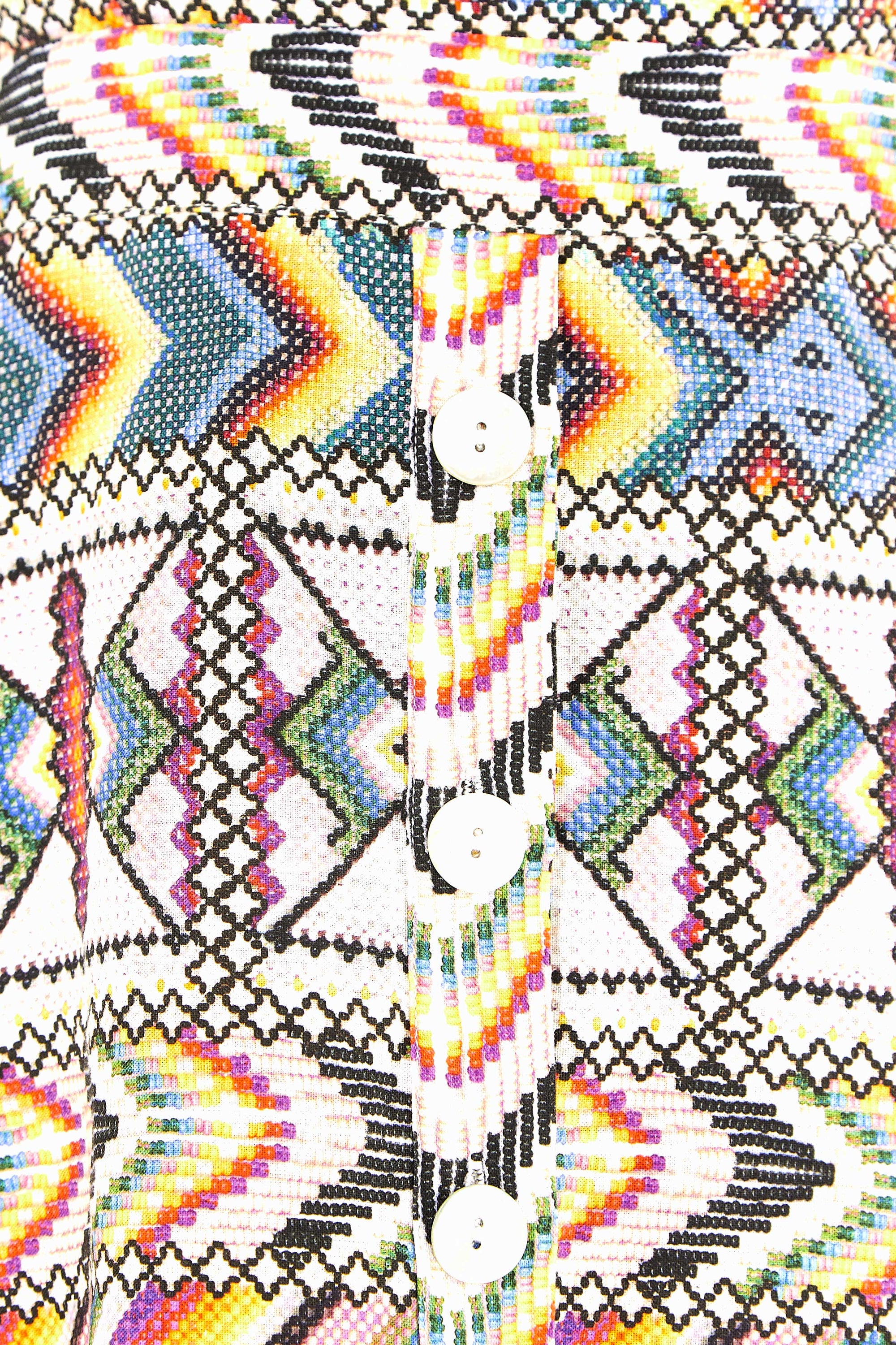 Amulette midi dress in linen - Multicolour
