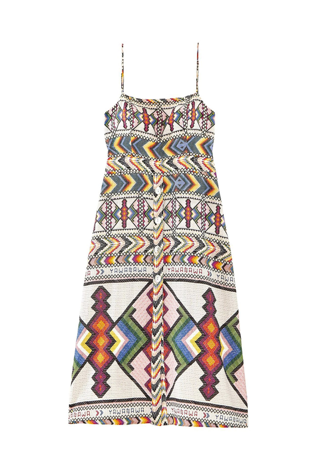 Amulette midi dress in linen - Multicolour