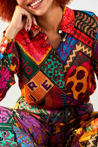 Chemise Dotted Patch en foulard - Multicolore