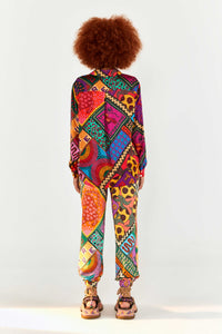 Chemise Dotted Patch en foulard - Multicolore