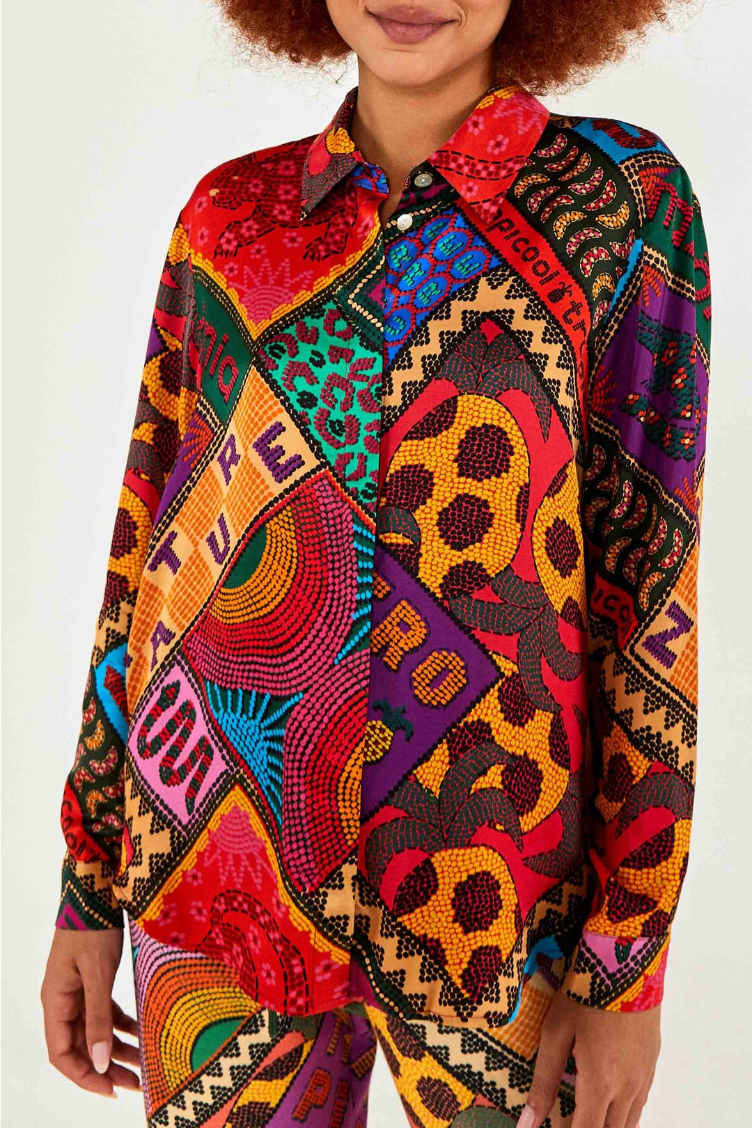 Chemise Dotted Patch en foulard - Multicolore