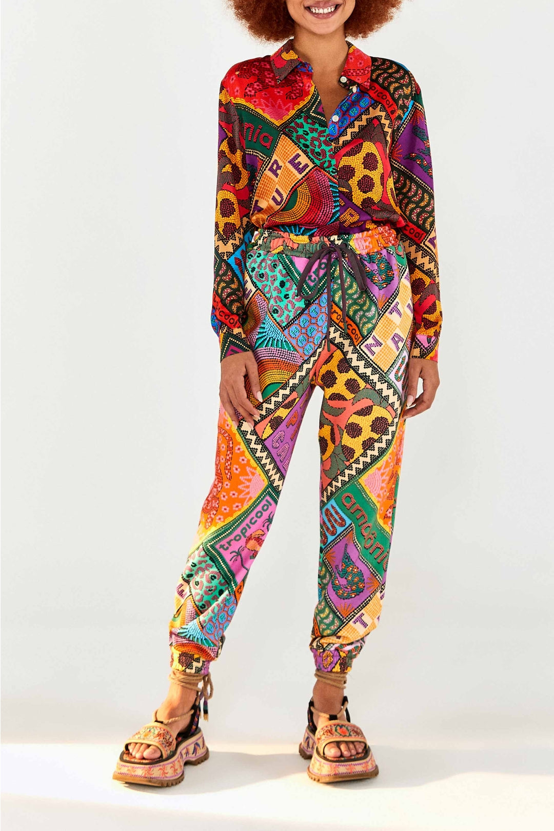 Chemise Dotted Patch en foulard - Multicolore