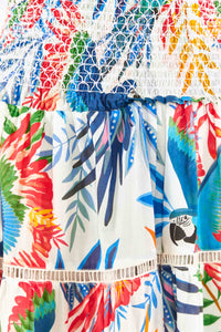 MEDIA OFF LINE_Jupe midi Vent Macaws en coton - Multicolore